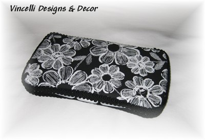 Travel Baby Wipe Container - Flowers Black/White-baby wipes, baby, 