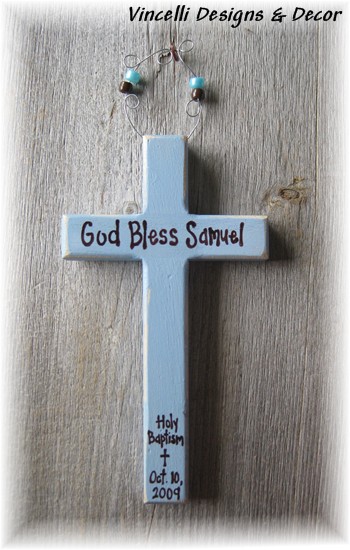 Baptism Cross - Blue-baby, blue, baptism, gift, boy,