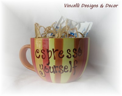 "Espresso Yourself"  Mug with Hot Chocolate-coffee, chocolate, gift, mug,