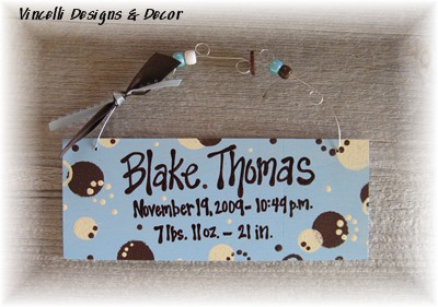 Baby Birth Info Plaque - Blue w/ Circles-baby, newborn, baby shower, gift, blue, 