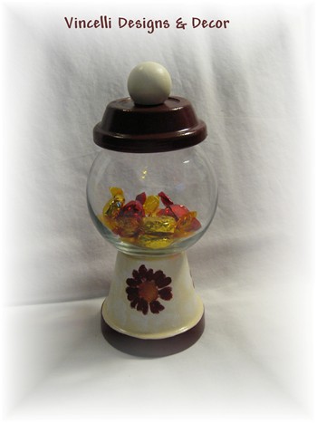"Gum Ball" Machine - Maroon & Cream-gumball machine, gumball, gift, 