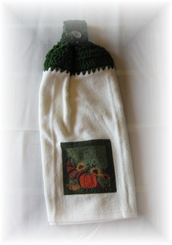 Crocheted Hand Towel - Pumpkin Plain-crochet, hand towel, towel, fall, pumpkin,