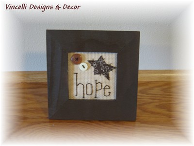 Embroidered Word Frame - Hope-embroidered, frame, hope, gift, wooden,