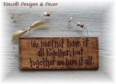 Handpainted Wood Plaque - All Together-wedding, love, handpainted, wood, sign, plaque, anniversary, gift,