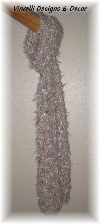 Tan/White Scarf-scarf, accessory, knitted,