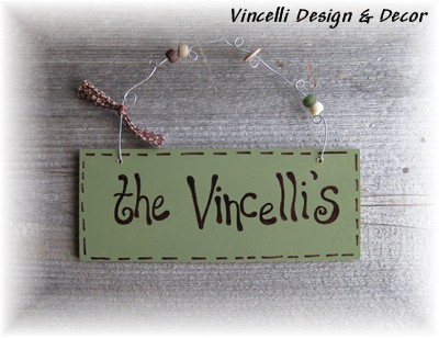Handpainted Wood Plaque - Family Last Name-last name, wedding, gift, wood, handpainted, plaque, sign,