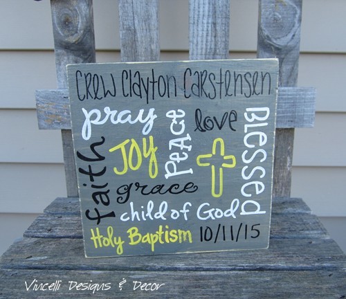Wood Plaque - Word Collage Baptism