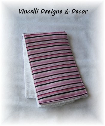 Burp Cloth - Pink/Black Stripes