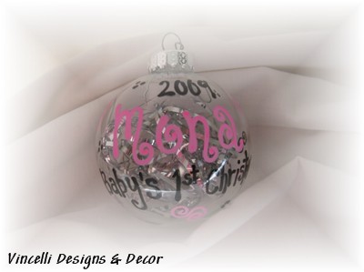 Baby's 1st Christmas Ornament - Pink