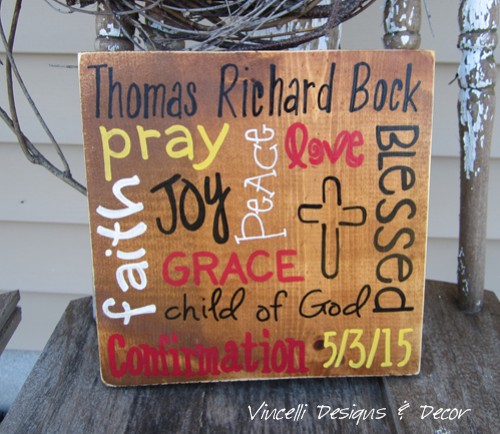 Wood Plaque - Word Collage Confirmation