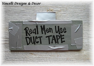 Handpainted Wood Plaque - Duct Tape