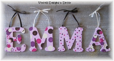Wooden Letter Custom Wall Hangings - Pink