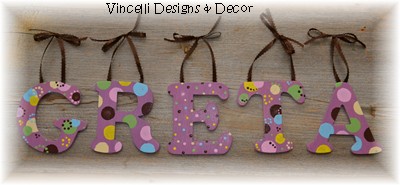 Wooden Letter Custom Wall Hangings - Purple