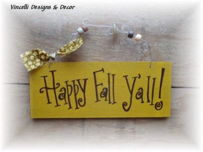 Handpainted Wood Plaque - Happy Fall Y'all 2