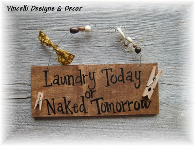 Handpainted Wood Plaque - Laundry Today