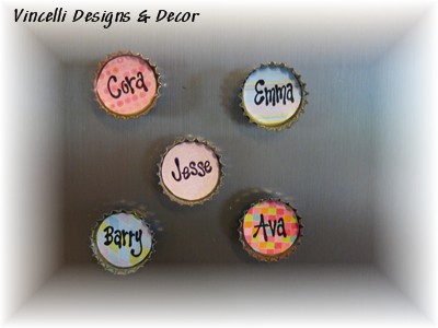 Bottle Cap Magnets - Any Words - Set of 5