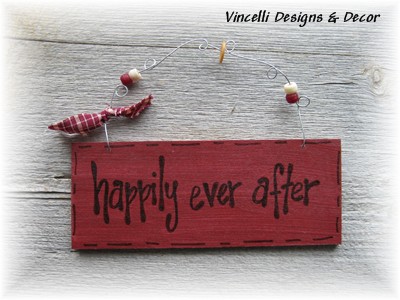 Handpainted Wood Plaque - Happily Ever After