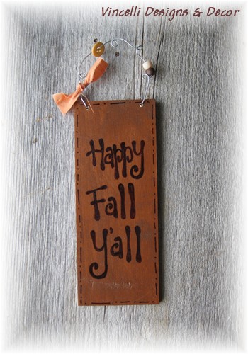 Handpainted Wood Plaque - Happy Fall Y'all