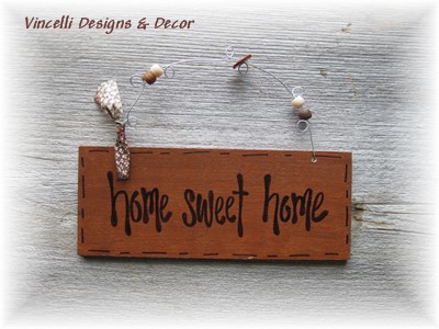 Handpainted Wood Plaque - Home Sweet Home