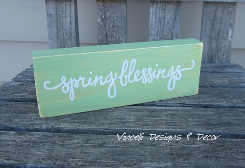Word Block - Spring Blessings