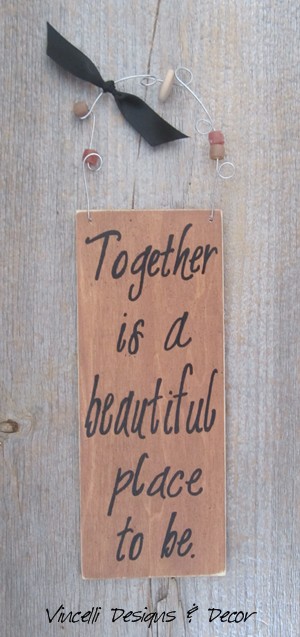 Handpainted Wood Plaque - Together