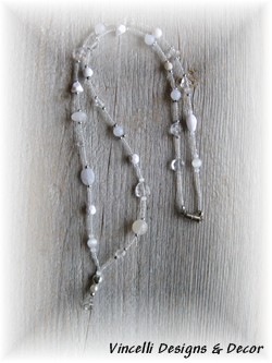Lanyard - White Beads